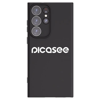 Picasee silikonowe czarne etui na Samsung Galaxy S23 Ultra 5G - Picasee - new logo - white