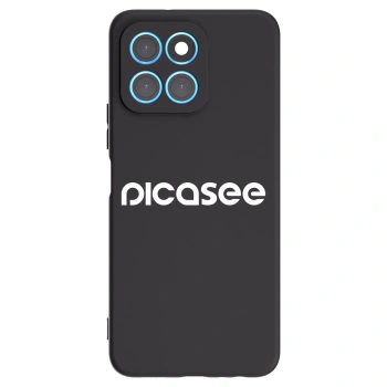 Picasee silikonowe czarne etui na Honor X8 5G - Picasee - new logo - white