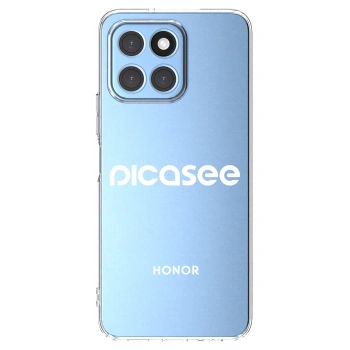 Picasee silikonowe przeźroczyste etui na Honor X8 5G - Picasee - new logo - white