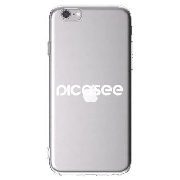 Picasee silikonowe przeźroczyste etui na Apple iPhone 6/6S - Picasee - new logo - white