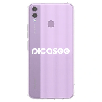 Picasee silikonowe przeźroczyste etui na Honor 8X - Picasee - new logo - white