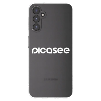 Picasee silikonowe przeźroczyste etui na Samsung Galaxy A14 4G A145R - Picasee - new logo - white