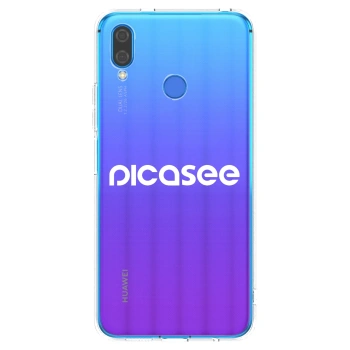 Picasee silikonowe przeźroczyste etui na Huawei Nova 3 - Picasee - new logo - white