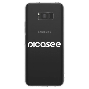 Picasee silikonowe przeźroczyste etui na Samsung Galaxy S8 G950F - Picasee - new logo - white