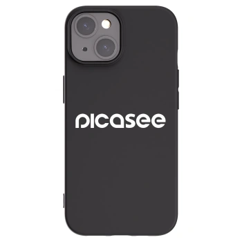 Picasee silikonowe czarne etui na Apple iPhone 15 - Picasee - new logo - white
