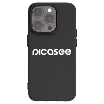 Picasee silikonowe czarne etui na Apple iPhone 15 Pro - Picasee - new logo - white
