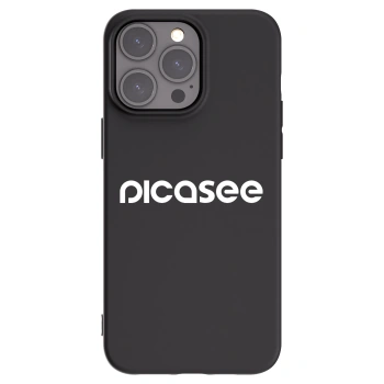Picasee silikonowe czarne etui na Apple iPhone 15 Pro Max - Picasee - new logo - white