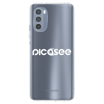 Picasee silikonowe przeźroczyste etui na Motorola Moto G62 - Picasee - new logo - white