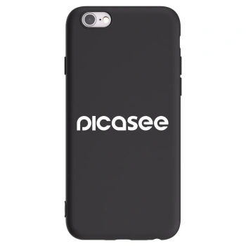 Picasee silikonowe czarne etui na Apple iPhone 6/6S - Picasee - new logo - white