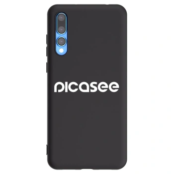 Picasee silikonowe czarne etui na Huawei P20 Pro - Picasee - new logo - white