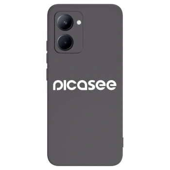 Picasee silikonowe czarne etui na Realme C33 (2023) - Picasee - new logo - white