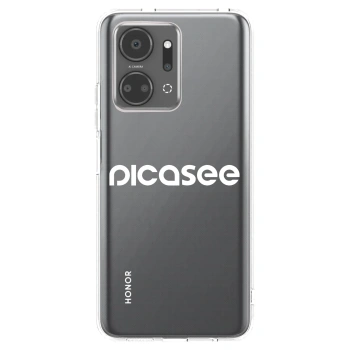 Picasee silikonowe przeźroczyste etui na Honor X7a - Picasee - new logo - white