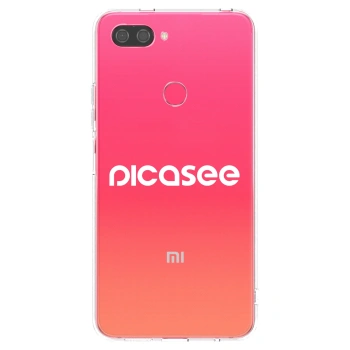 Picasee silikonowe przeźroczyste etui na Xiaomi Mi 8 Lite - Picasee - new logo - white
