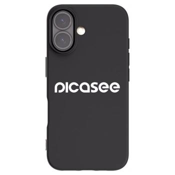 Picasee silikonowe czarne etui na Apple iPhone 16 - Picasee - new logo - white