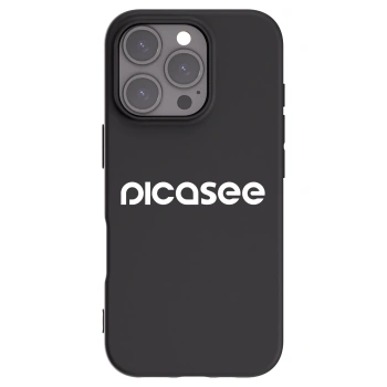 Picasee silikonowe czarne etui na Apple iPhone 16 Pro - Picasee - new logo - white