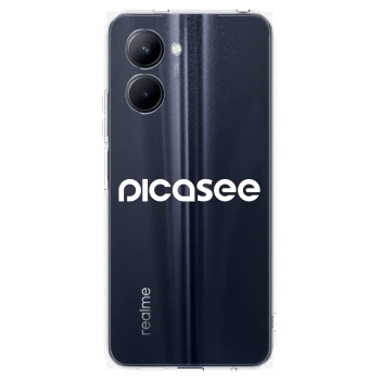 Picasee silikonowe przeźroczyste etui na Realme C33 (2023) - Picasee - new logo - white