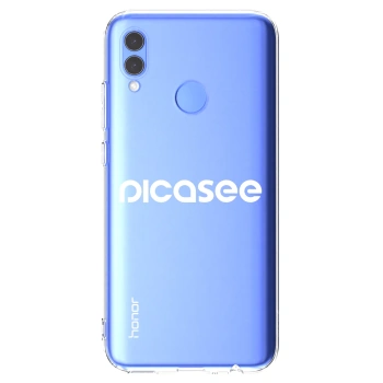 Picasee silikonowe przeźroczyste etui na Honor 10 Lite - Picasee - new logo - white