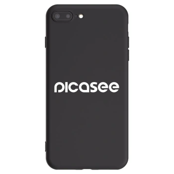 Picasee silikonowe czarne etui na Apple iPhone 8 Plus - Picasee - new logo - white