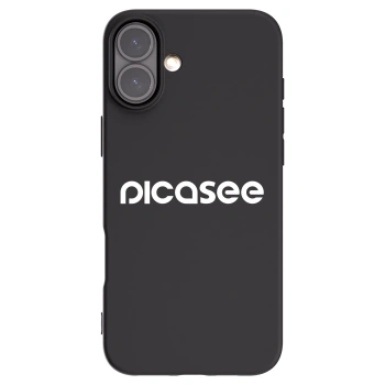 Picasee silikonowe czarne etui na Apple iPhone 16 Plus - Picasee - new logo - white