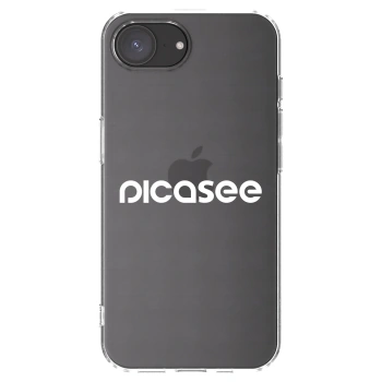 Picasee silikonowe przeźroczyste etui na Apple iPhone 16e - Picasee - new logo - white