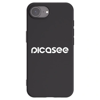 Picasee silikonowe czarne etui na Apple iPhone 16e - Picasee - new logo - white