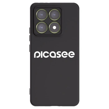 Picasee silikonowe czarne etui na Xiaomi 14T - Picasee - new logo - white