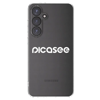 Picasee silikonowe przeźroczyste etui na Samsung Galaxy S24 FE S721B - Picasee - new logo - white