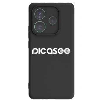 Picasee silikonowe czarne etui na Xiaomi Redmi Note 14 5G - Picasee - new logo - white