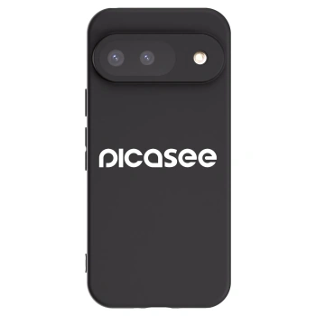 Picasee silikonowe czarne etui na Google Pixel 9 - Picasee - new logo - white