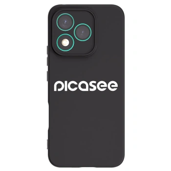 Picasee silikonowe czarne etui na Honor 400 Lite 5G - Picasee - new logo - white