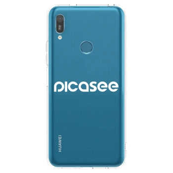 Picasee silikonowe przeźroczyste etui na Huawei Y6 2019 - Picasee - new logo - white