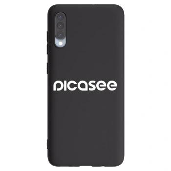 Picasee silikonowe czarne etui na Samsung Galaxy A70 A705F - Picasee - new logo - white
