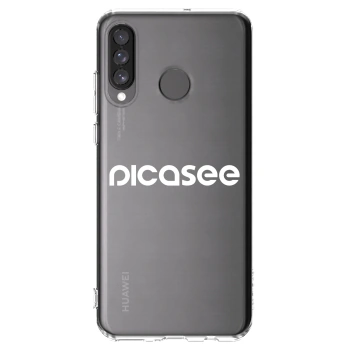 Picasee silikonowe przeźroczyste etui na Huawei P30 Lite - Picasee - new logo - white