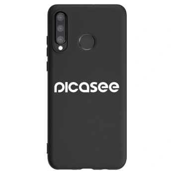 Picasee silikonowe czarne etui na Huawei P30 Lite - Picasee - new logo - white