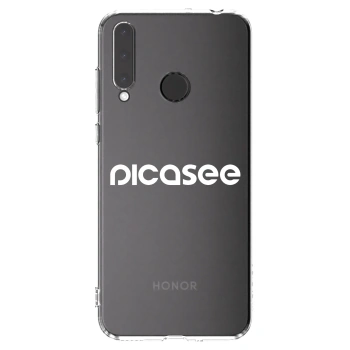 Picasee silikonowe przeźroczyste etui na Honor 20 Lite - Picasee - new logo - white