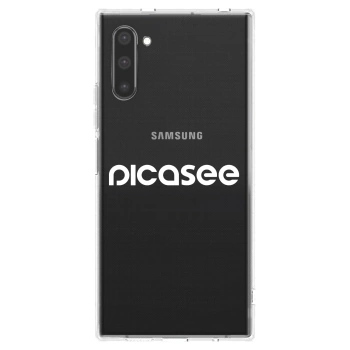 Picasee silikonowe przeźroczyste etui na Samsung Galaxy Note 10 N970F - Picasee - new logo - white