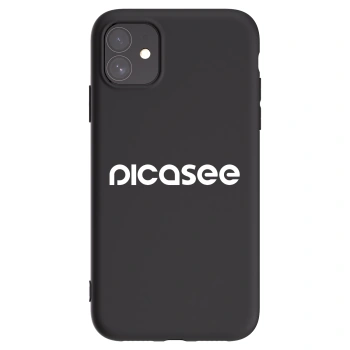 Picasee silikonowe czarne etui na Apple iPhone 11 - Picasee - new logo - white