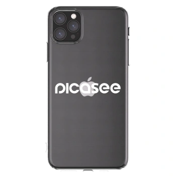 Picasee silikonowe przeźroczyste etui na Apple iPhone 11 Pro Max - Picasee - new logo - white