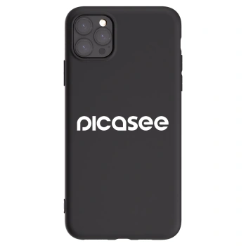 Picasee silikonowe czarne etui na Apple iPhone 11 Pro Max - Picasee - new logo - white