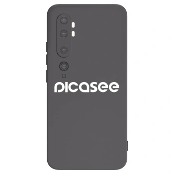 Picasee silikonowe czarne etui na Xiaomi Mi Note 10 (Pro) - Picasee - new logo - white