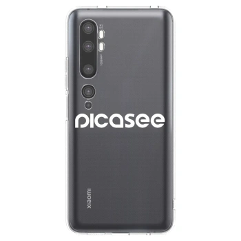 Picasee silikonowe przeźroczyste etui na Xiaomi Mi Note 10 (Pro) - Picasee - new logo - white