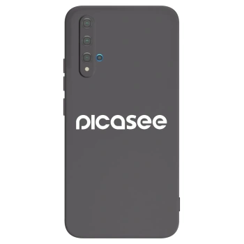 Picasee silikonowe czarne etui na Huawei Nova 5T - Picasee - new logo - white
