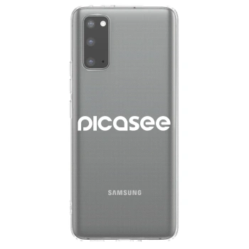 Picasee silikonowe przeźroczyste etui na Samsung Galaxy S20 G980F - Picasee - new logo - white