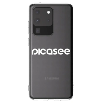 Picasee silikonowe przeźroczyste etui na Samsung Galaxy S20 Ultra 5G G988F - Picasee - new logo - white