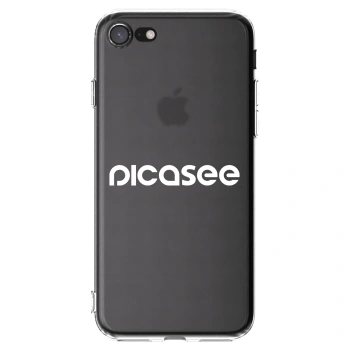 Picasee silikonowe przeźroczyste etui na Apple iPhone SE 2020 - Picasee - new logo - white