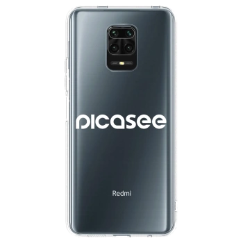 Picasee silikonowe przeźroczyste etui na Xiaomi Redmi Note 9 Pro - Picasee - new logo - white