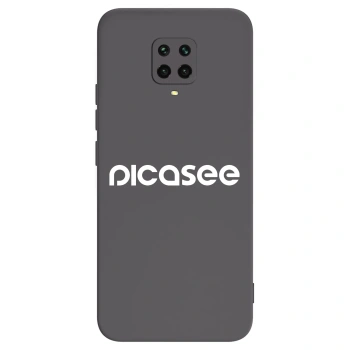 Picasee silikonowe czarne etui na Xiaomi Redmi Note 9 Pro - Picasee - new logo - white