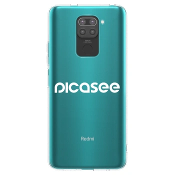 Picasee silikonowe czarne etui na Xiaomi Redmi Note 9 - Picasee - new logo - white