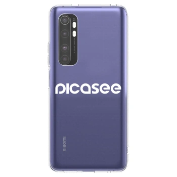 Picasee silikonowe przeźroczyste etui na Xiaomi Mi Note 10 Lite - Picasee - new logo - white