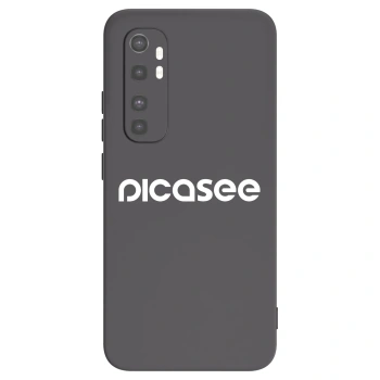Picasee silikonowe czarne etui na Xiaomi Mi Note 10 Lite - Picasee - new logo - white